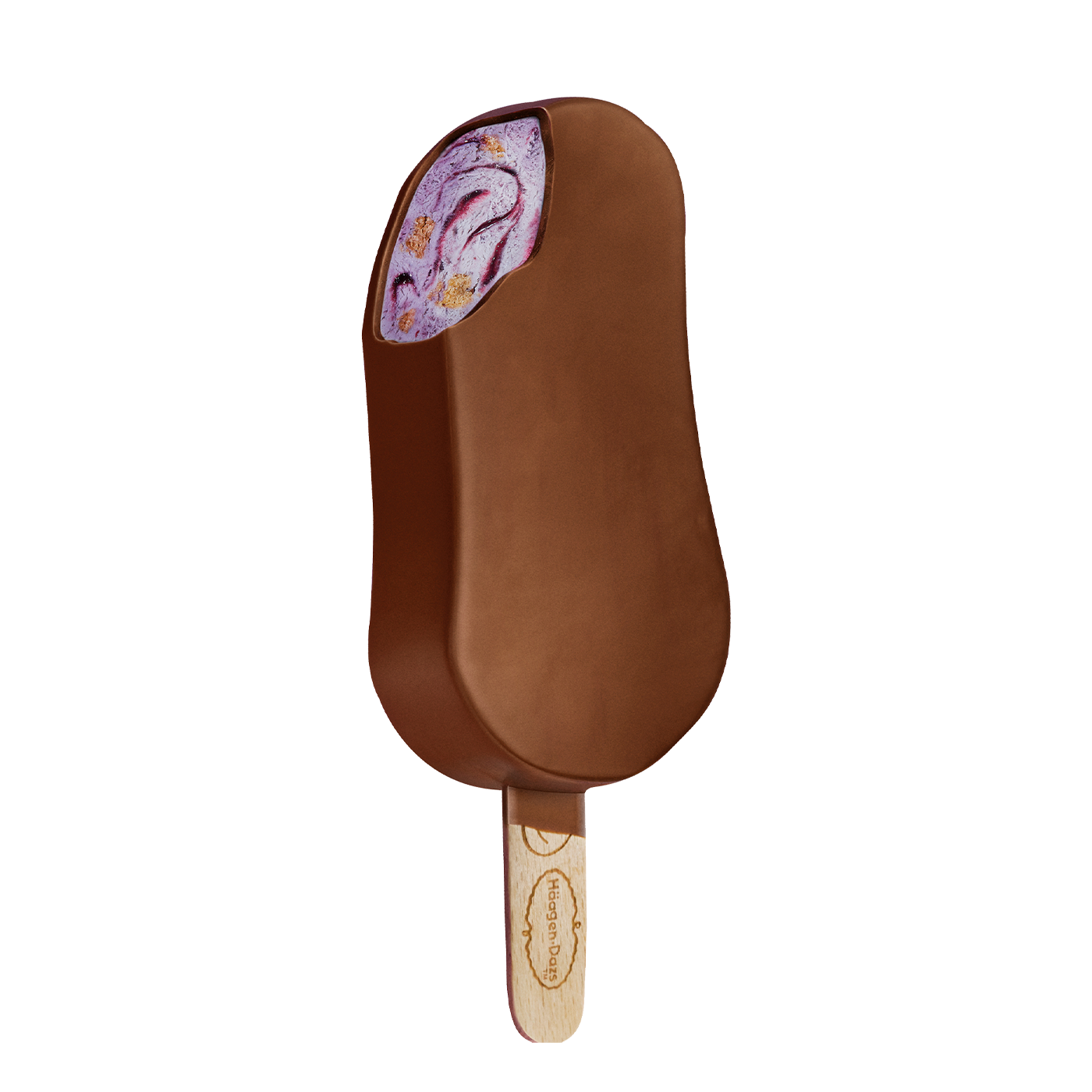 Haagen Dazs blooming blueberry stickbar with a bite taken out
